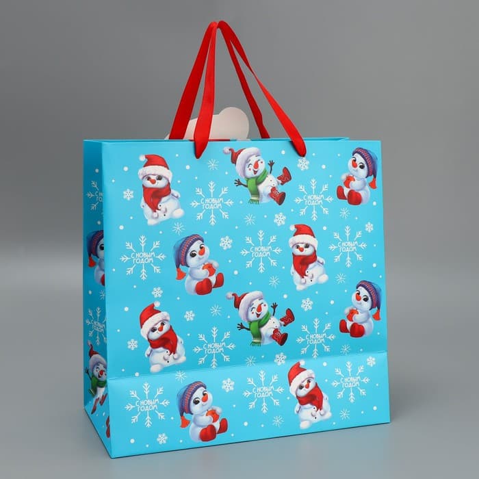 Пакет подарочный новогодний «С Новым годом», 30×30×15 см