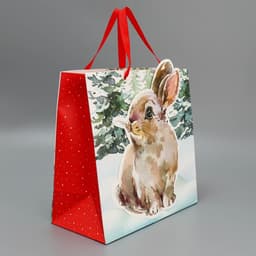 Пакет подарочный новогодний «Зайчик», 30×30×15 см