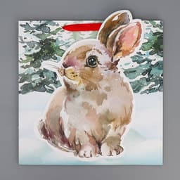 Пакет подарочный новогодний «Зайчик», 30×30×15 см