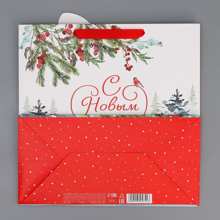 Пакет подарочный новогодний «Зайчик», 30×30×15 см