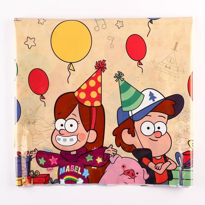 Скатерть одноразовая праздничная 120×180 см, 35 мкр, Гравити Фолз