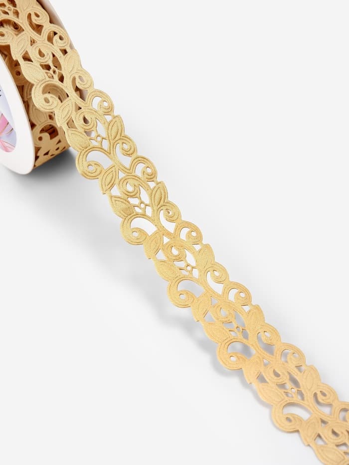 Лента фигурная «Вьюнчик», 25 мм, 9±0.5 м, бежевая