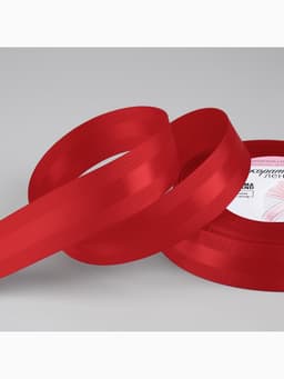 Лента декоративная, репсовая/атласная, 25 мм, 18 ± 1 м, цвет красный