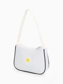 Сумка молодёжная на молнии, с принтом, 24×6.5×17 см, белая