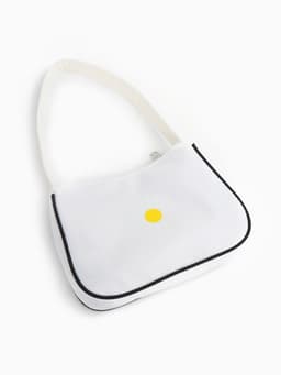 Сумка молодёжная на молнии, с принтом, 24×6.5×17 см, белая