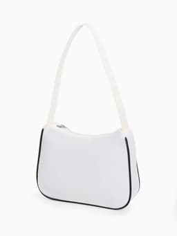 Сумка молодёжная на молнии, с принтом, 24×6.5×17 см, белая