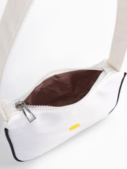 Сумка молодёжная на молнии, с принтом, 24×6.5×17 см, белая