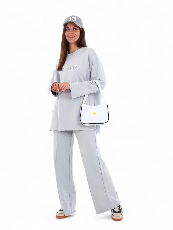 Сумка молодёжная на молнии, с принтом, 24×6.5×17 см, белая