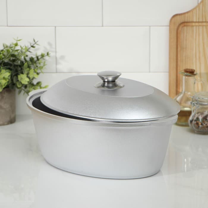 Утятница KUKMARA, 4 л, литой алюминий, серебристая