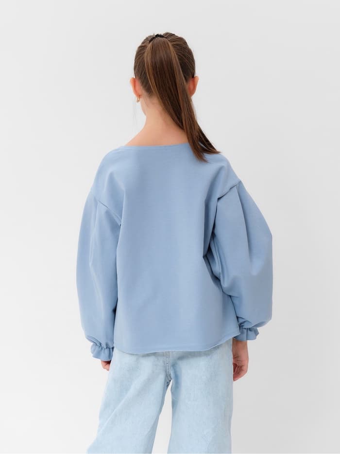 Свитшот для девочки MINAKU: Casual Collection, голубой, размер 122 см