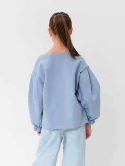 Свитшот для девочки MINAKU: Casual Collection, голубой, размер 122 см