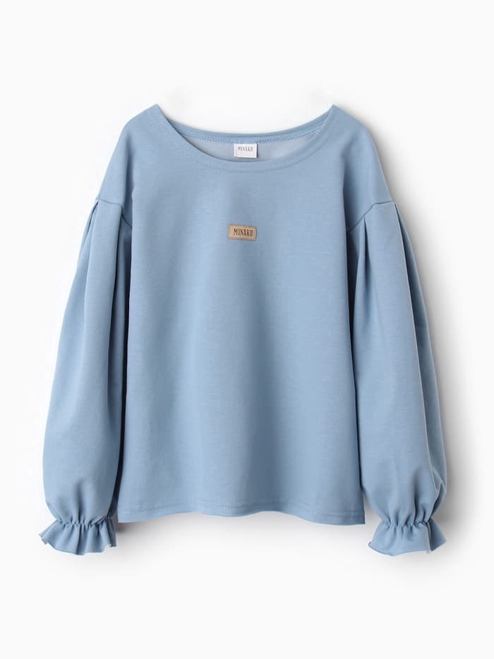 Свитшот для девочки MINAKU: Casual Collection, голубой, размер 128 см