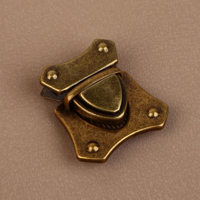 Застёжка для сумки, 4×4.2 см, цвет бронзовый