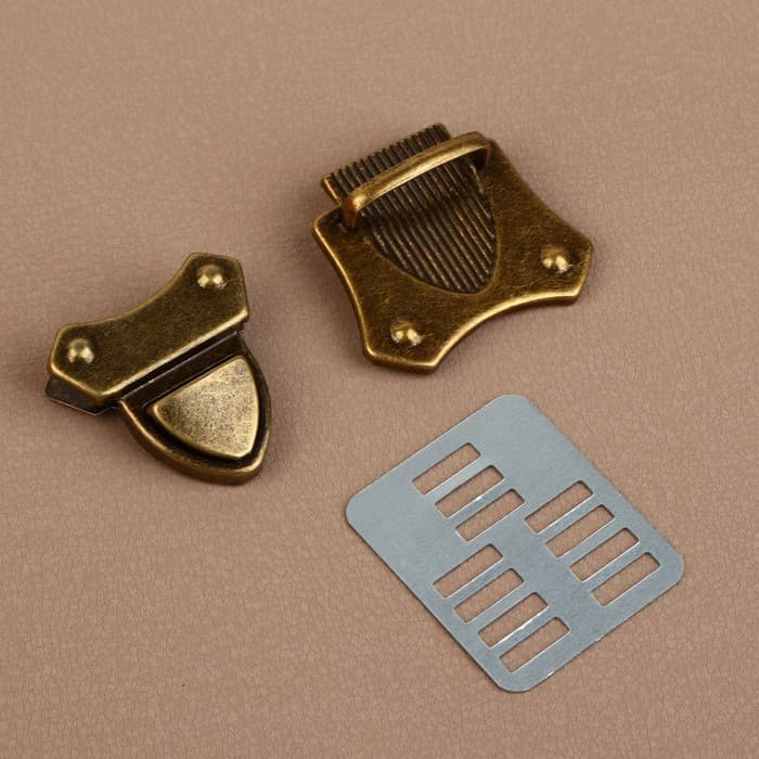 Застёжка для сумки, 4×4.2 см, цвет бронзовый