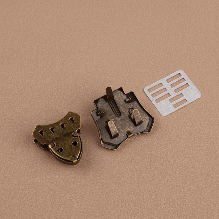 Застёжка для сумки, 4×4.2 см, цвет бронзовый