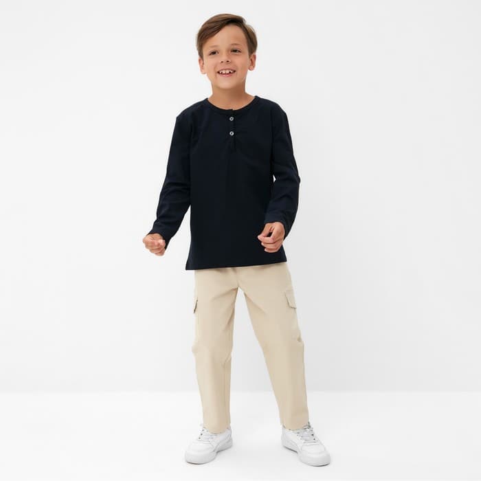 Лонгслив для мальчика KAFTAN, тёмно-синий, размер 34 (122-128 см)