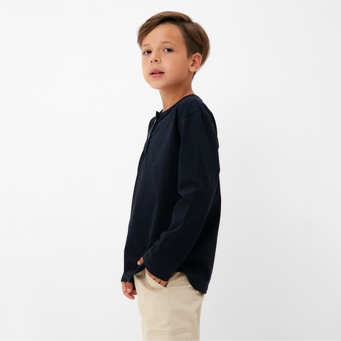 Лонгслив для мальчика KAFTAN, тёмно-синий, размер 34 (122-128 см)