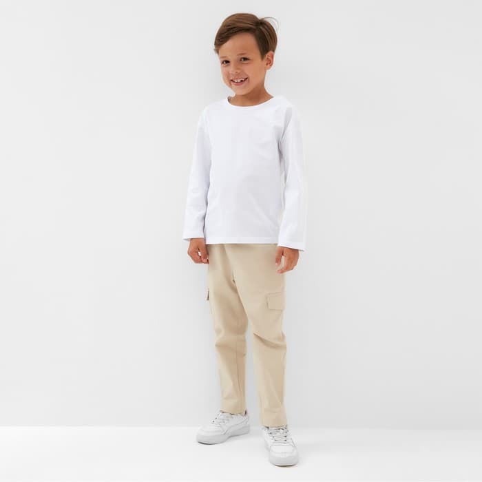 Лонгслив для мальчика KAFTAN, белый, размер 34 (122-128 см)