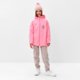 Ветровка для девочки с капюшоном MINAKU, розовая, рост 116 см