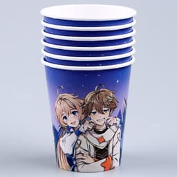 Набор бумажной посуды одноразовый Аниме»: 6 тарелок, 1 гирлянда, 6 стаканов