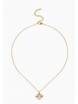 Кулон «Сердце», крылатое, белый в золоте, 40 см