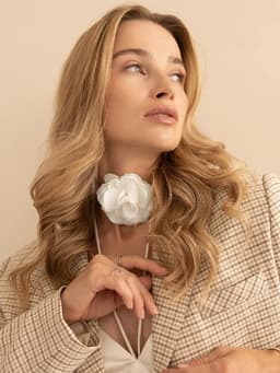 Чокер «Танго», бутон, белый, 30 см