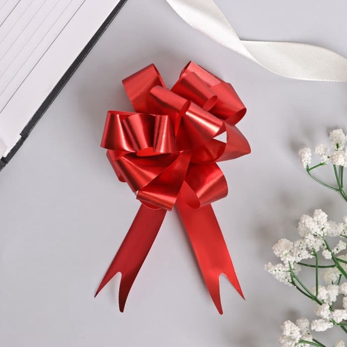 Подарочный бант - шар № 1.8 «Классика», красный, для упаковки подарков