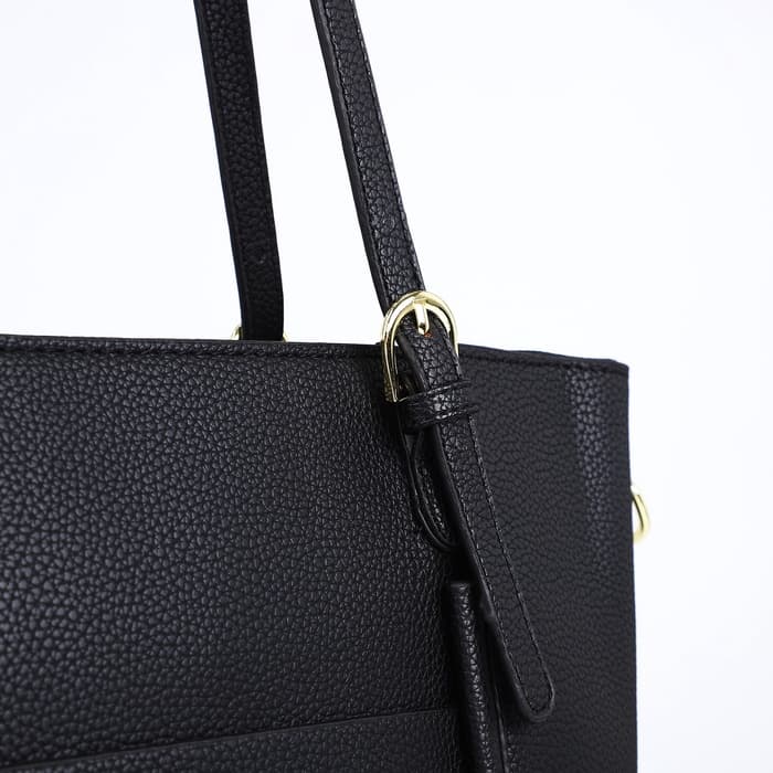 Сумка - шоппер женская на молнии, 2 кармана, 40×13×25 см, чёрная