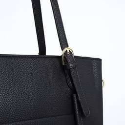 Сумка - шоппер женская на молнии, 2 кармана, 40×13×25 см, чёрная