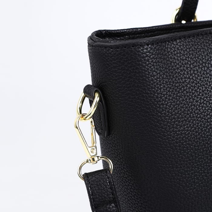 Сумка - шоппер женская на молнии, 2 кармана, 40×13×25 см, чёрная