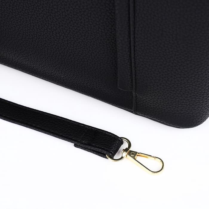 Сумка - шоппер женская на молнии, 2 кармана, 40×13×25 см, чёрная