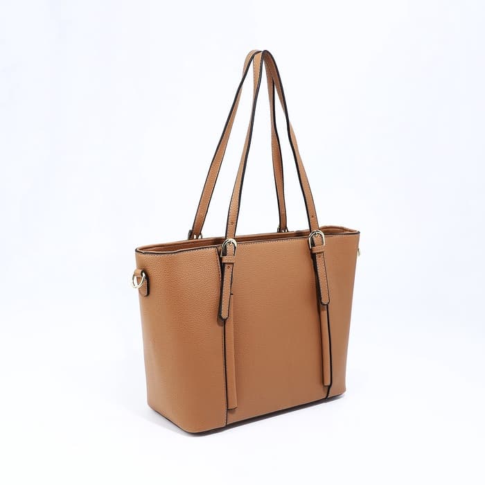 Сумка - шоппер женская на молнии, 40×13×25 см, светло-коричневая