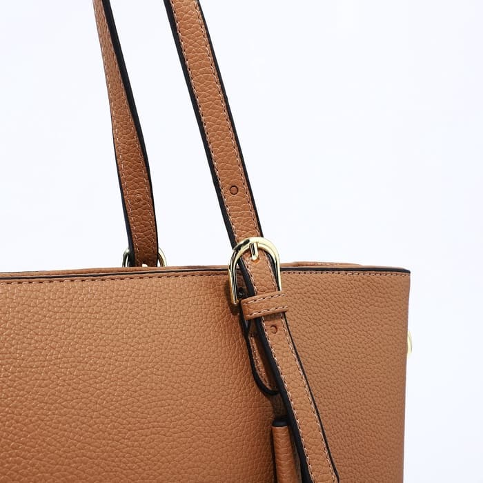 Сумка - шоппер женская на молнии, 40×13×25 см, светло-коричневая