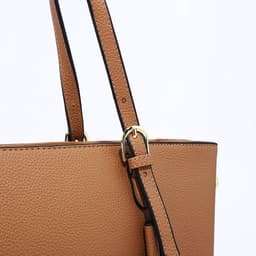 Сумка - шоппер женская на молнии, 40×13×25 см, светло-коричневая