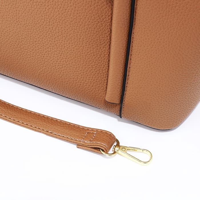 Сумка - шоппер женская на молнии, 40×13×25 см, светло-коричневая