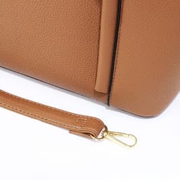 Сумка - шоппер женская на молнии, 40×13×25 см, светло-коричневая