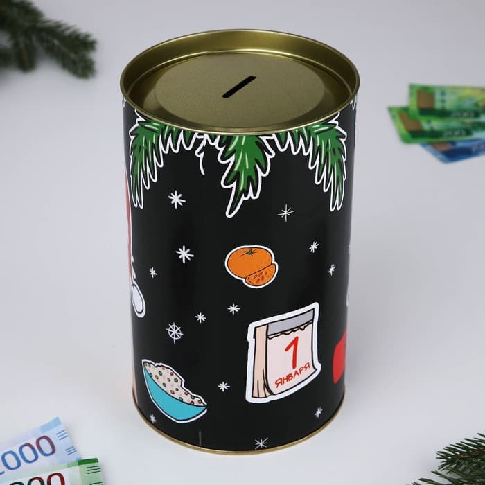 Копилка новогодняя, XXL, 20×12.2 см «Деньги зло»