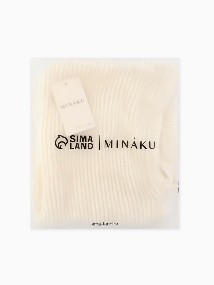 Капор вязаный женский MINAKU, размер one size 52-58, цвет молочный