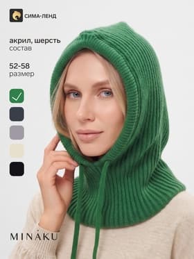 Капор женский MINAKU, размер one size 52-58, зелёный