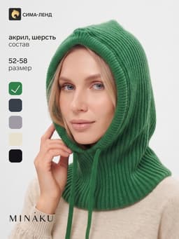Капор женский MINAKU, размер one size 52-58, зелёный