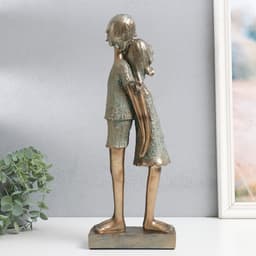 Фигурка полистоун «Дети. Доверие», под металл, 14.5×7.5×38 см