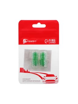 Колпачок на вентиль TORSO, светящийся, набор 4 шт., зеленый