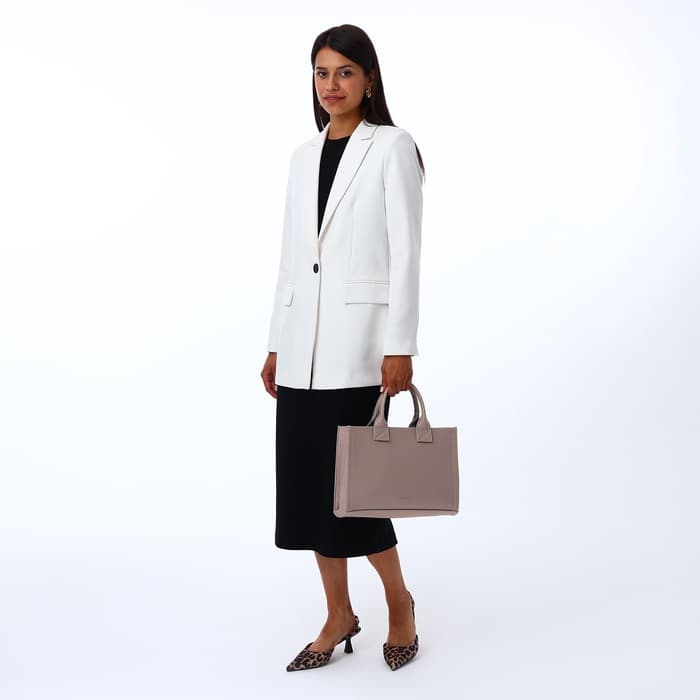 Сумка женская тоут TEXTURA на молнии, 33×9×23 см, бежевая