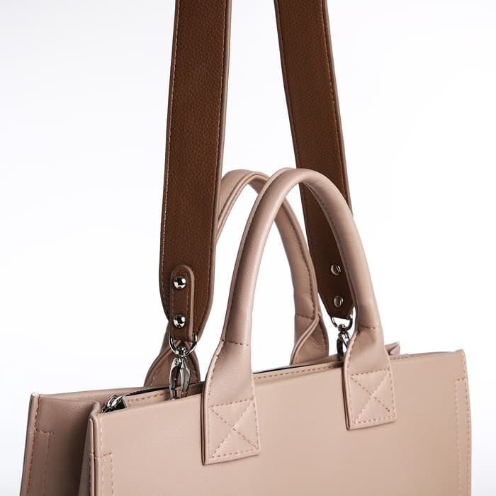 Сумка женская тоут TEXTURA на молнии, 33×9×23 см, бежевая