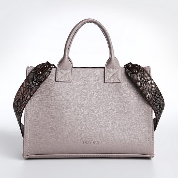 Сумка женская тоут TEXTURA на молнии, 33×9×23 см, серый