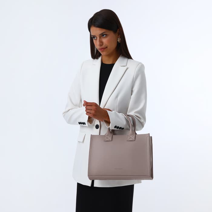 Сумка женская тоут TEXTURA на молнии, 33×9×23 см, серый