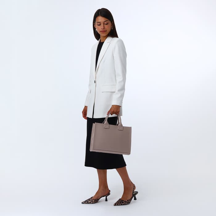 Сумка женская тоут TEXTURA на молнии, 33×9×23 см, серый