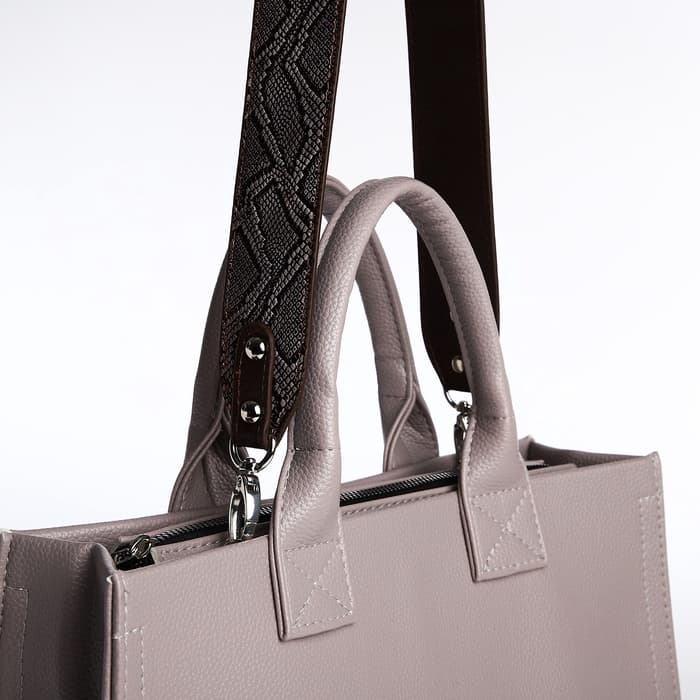 Сумка женская тоут TEXTURA на молнии, 33×9×23 см, серый