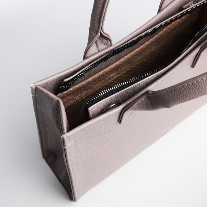 Сумка женская тоут TEXTURA на молнии, 33×9×23 см, серый