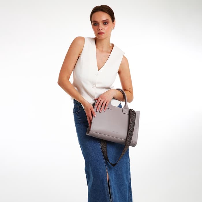 Сумка женская тоут TEXTURA на молнии, 33×9×23 см, серый